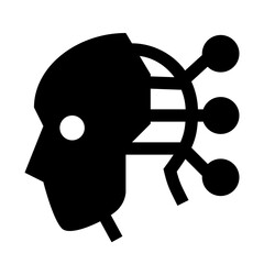 AI、ロボット、ボット、アンドロイドを表す塗りつぶしスタイルのアイコン