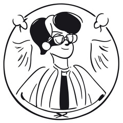 persona en paz, vector illustration doodle line art