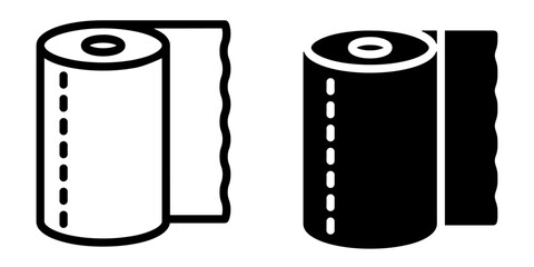 ofvs416 OutlineFilledVectorSign ofvs - paper towel vector icon . isolated transparent . black outline and filled version . AI 10 / EPS 10 / PNG . g11756