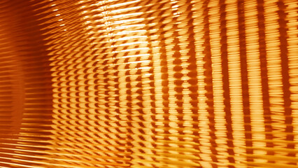 yellow, orange polycarbonate plastic texture used as background. transparent material, corrugated...