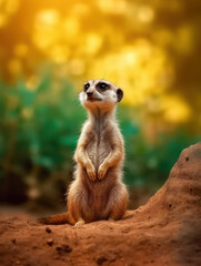 Meerkat in its Natural Habitat, Wildlife Photography, Generative AI