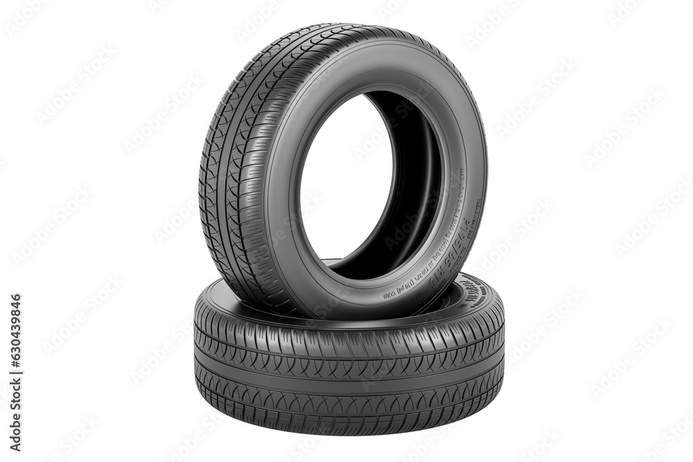 Poster automobile tyres, 3d rendering isolated on transparent background