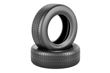 Automobile tyres, 3D rendering isolated on transparent background