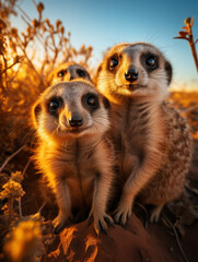 Fototapeta premium Meerkat in its Natural Habitat, Wildlife Photography, Generative AI