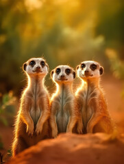 Fototapeta premium Meerkat in its Natural Habitat, Wildlife Photography, Generative AI