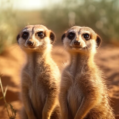 Meerkat in its Natural Habitat, Wildlife Photography, Generative AI