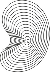 Fototapeta premium Abstract topography circles. Organic texture shape. Outline illustration