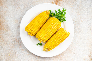 boiled corn ready to eat cob corn cooked vegetable food healthy meal food snack on the table copy space food background rustic top view keto or paleo diet