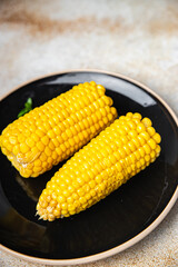 boiled corn ready to eat cob corn cooked vegetable food healthy meal food snack on the table copy space food background rustic top view keto or paleo diet