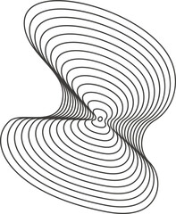 Abstract topography circles. Organic texture shape. Outline illustration