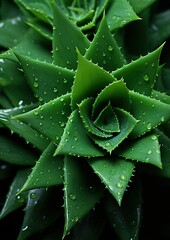 Botanical Marvel: A Macro Close-up of a Beautiful Succulent Plant. Generative Ai