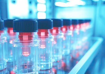 "Life-Saving Elixir: A Close-Up View of Vaccination Vials. Generative A