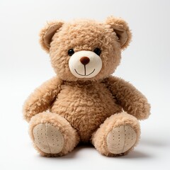 Adorable Teddy Bear: A Charming Toy in a Whimsical White Wonderland. Generative A