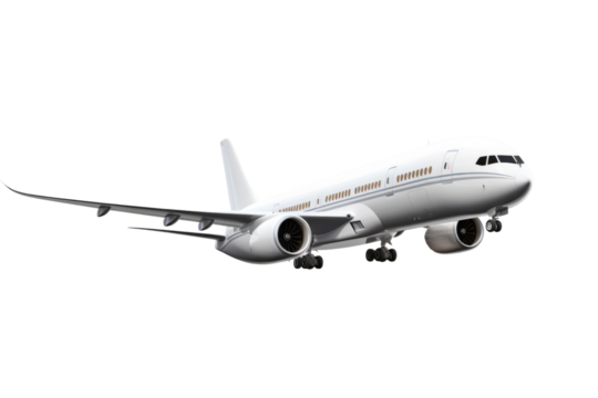 Airplane isolated on transparent background , generative ai