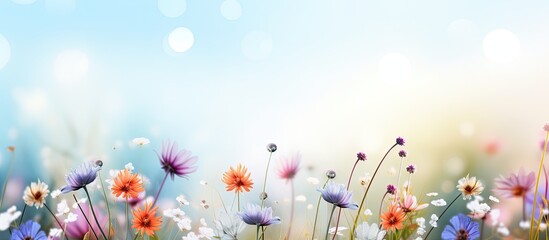 A nature/floral background with copy space featuring beautiful small summer flowers."