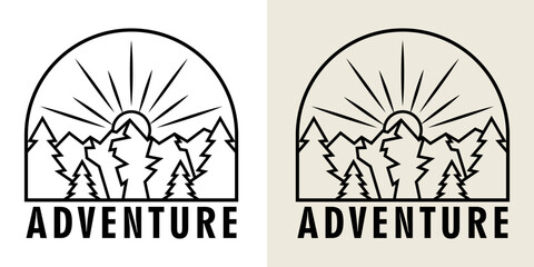 Hand Drawn Monoline Logo Adventure