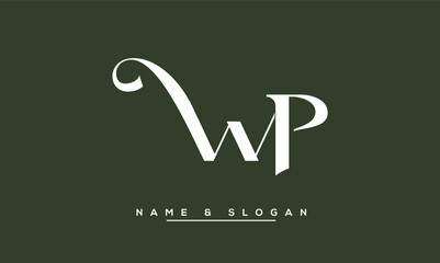WP,  PW,  W,  P   Abstract  Letters  Logo  Monogram