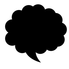 吹き出し、雲を表す塗りつぶしスタイルのアイコン