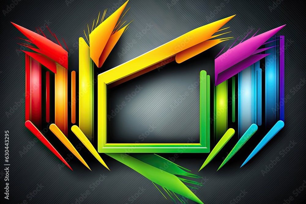Aufkleber abstract background with colorful geometric shapes near the frame