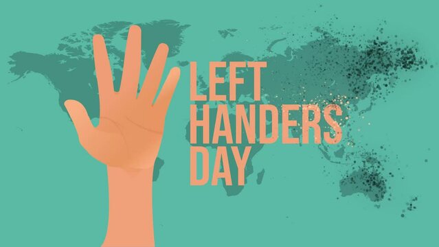 Left handers Day with animated background for International Left handers Day.