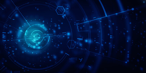 2d illustration Abstract futuristic electronic circuit technology background