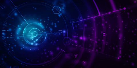 2d illustration Abstract futuristic electronic circuit technology background