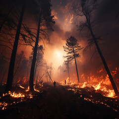 extreme wildfire imagined by AI