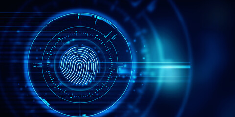 Fingerprint Scanning Technology Concept 2d Illustration