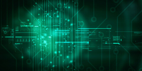 2d illustration Abstract futuristic electronic circuit technology background
