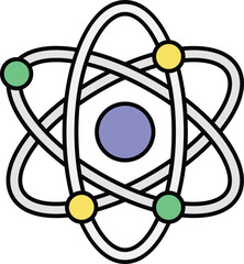 Atom color outline  icons design