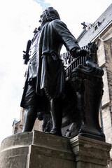 Monument to the famous composer Johann Sebastian Bach in front of the Thomaskirche (St. Thomas...