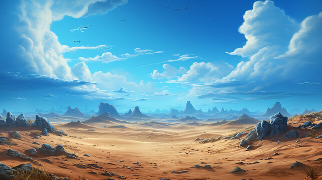 Fantasy World Landscape on an Extrasolar Alien Planet - Futuristic Sci-Fi