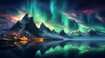 Fototapeta na wymiar Fantasy natural environment. Fantasy landscape. Illustration of a colorful scene.