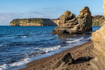 Scenic Stacks (Faraglioni) at Ciraccio Beach, Procida, Campania, Italy