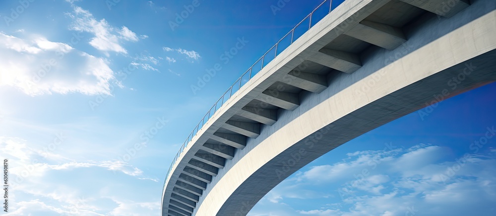 Aufkleber a photo of a bridge taken from a low angle with a blue sky in the background. represents civil engin