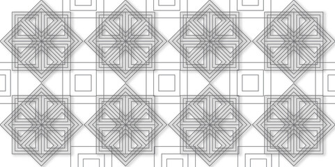 Abstract gray and white background pattern with seamless geomatric design and gray matel texture with square shape tile and 3d illustration with gray steel shape with glass background