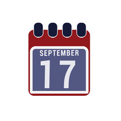 Calendar displaying day 17 ( seventeenth ) of the September - Day 17 of the month. illustration