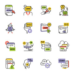 Bundle of Programming Hand Drawn Icons 

