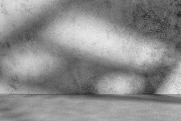 Minimal gray concrete background with abstract car shadow.