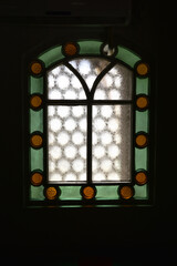 interior glass decorated with stained glass