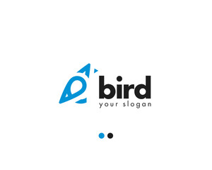 Bird logo, IT company, vector illustration.