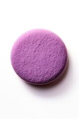 Round Purple Cosmetic Sponge Pad for Flawless Make-up Application | Top View Closeup of Fluffy Disc Sponge Applicator (Clipping Path Included). Generative AI