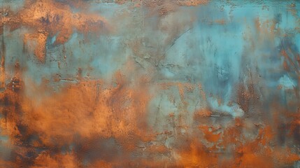Rusty Metallic Charm - Weathered Copper Background with Scratched Texture and Rust-Eaten Marks. Great for Industrial and Vintage Designs: Generative AI - obrazy, fototapety, plakaty