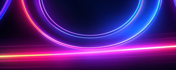 Abstract glowing neon lights background vector, Generative AI 
