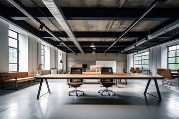 modern business office open space interior in contemporary style, ai tools generated image