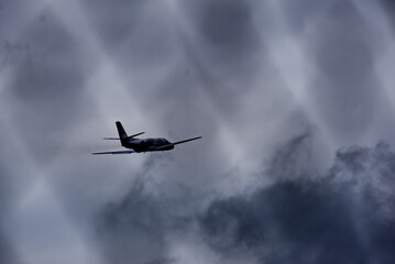 Fototapeta na wymiar private jet in the sky