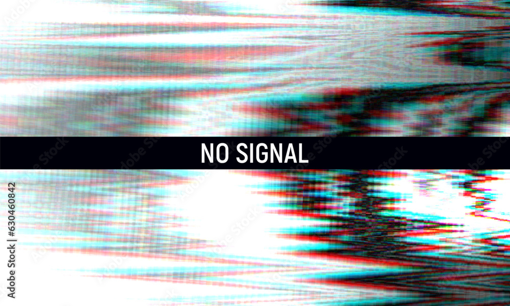 Poster glitch background. abstract noise effect, error signal, television technical problem. vector illustr
