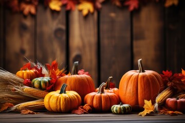 Autumn Thanksgiving background autumn fruits and vegetables Happy Thanksgiving Day
