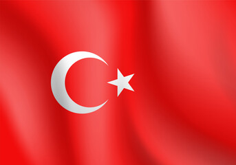 National flag of Turkey. Vector illustration.