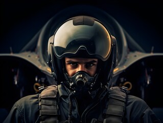 Fototapeta premium Flugbereit: Pilot startklar im Cockpit